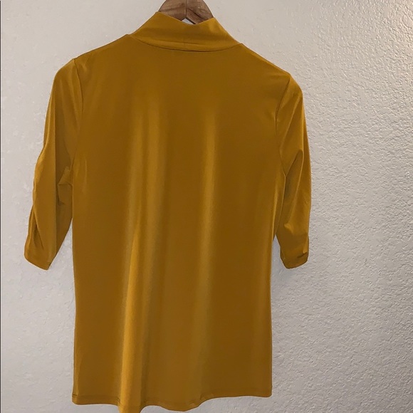 Mustard Mock Neck Fitted Top - Picture 4 of 4